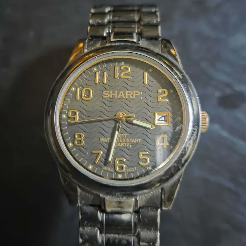 Sharp Quartz Water Resistant Analog Watch with Date